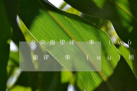 北京俊望律師事務(wù)所怎么樣(上海俊豪律師事務(wù)所怎么樣)