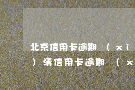 北京信用卡逾期協(xié)商結(jié)清(信用卡逾期協(xié)商機(jī)構(gòu))