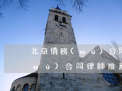 北京債務(wù)合同律師推薦 北京債務(wù)合同律師推薦
