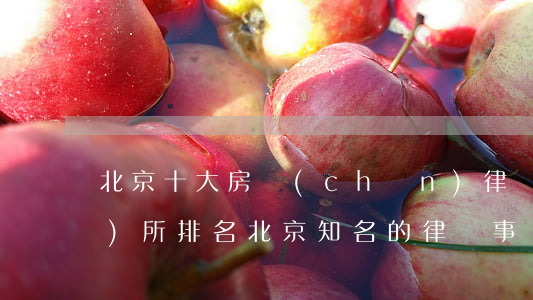 北京十大房產(chǎn)律師事務(wù)所排名(北京知名的律師事務(wù)所排名)