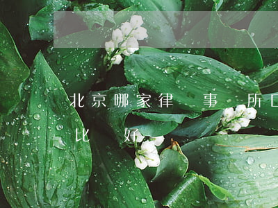 北京哪家律師事務所口碑好(北京哪家律師所比較好)