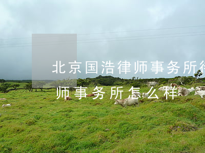 北京国浩律师事务所待遇怎么样(上海国浩律师事务所怎么样)