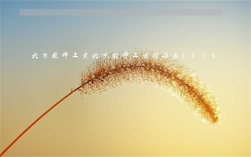 北京教师工资(北京教师工资标准表2020)