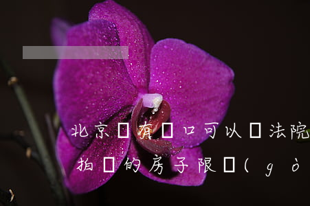 北京沒有戶口可以買法院拍賣房嗎(北京法院拍賣的房子限購(gòu)嗎)