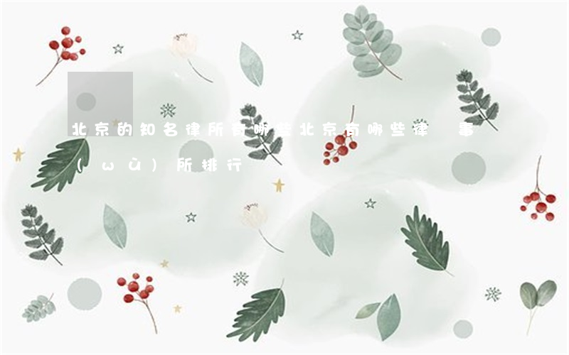 北京的知名律所有哪些(北京有哪些律師事務(wù)所排行)