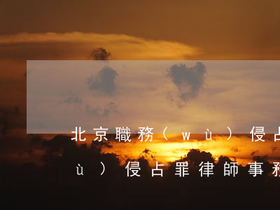 北京職務(wù)侵占罪律師(北京職務(wù)侵占罪律師事務(wù)所)