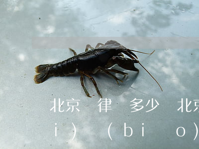 北京請律師多少錢(北京律師最新收費(fèi)標(biāo)準(zhǔn))