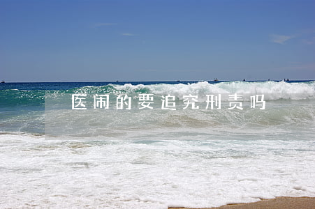 医闹的要追究刑责吗