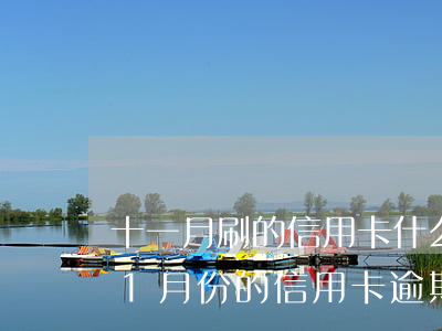 十一月刷的信用卡什么時(shí)候還（11月份的信用卡逾期規(guī)定）