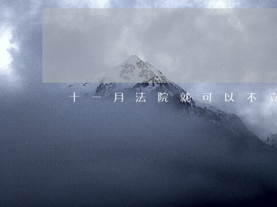 十一月法院就可以不立案了嗎