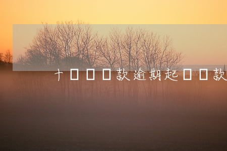 十幾萬貸款逾期起訴(貸款逾期被起訴)