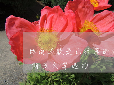 协商还款是已经算逾期了吗 协商还款再次逾期多久算违约