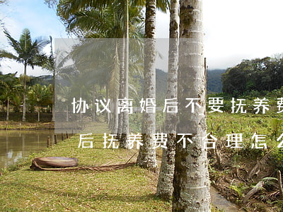 协议离婚后不要抚养费还能反悔吗(协议离婚后抚养费不合理怎么办)