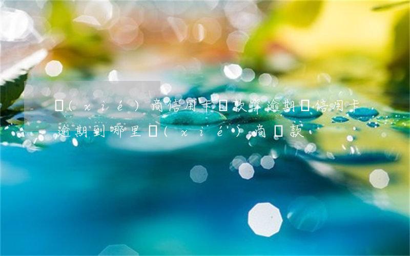 協(xié)商信用卡還款算逾期嗎(信用卡逾期到哪里協(xié)商還款)