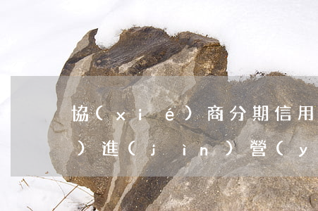協(xié)商分期信用卡轉(zhuǎn)進(jìn)營(yíng)業(yè)網(wǎng)點(diǎn)收入是啥意思（協(xié)商分期信用卡）