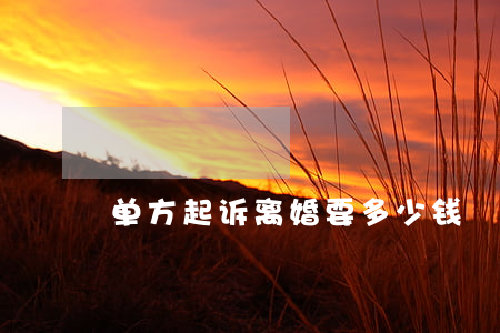单方起诉离婚要多少钱