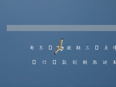 南京銀行逾期三個月律師說在走程序了(南京銀行貸款到期能延期嗎)