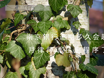 南京银行逾期多久会起诉 南京银行逾期三个月律师说在走程序了