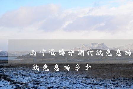 南宁迈腾分期付款免息吗-南宁迈腾分期付款免息吗多少