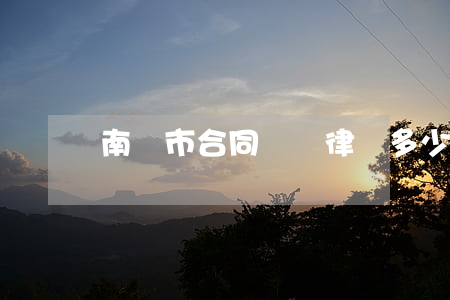 南寧市合同糾紛律師多少錢