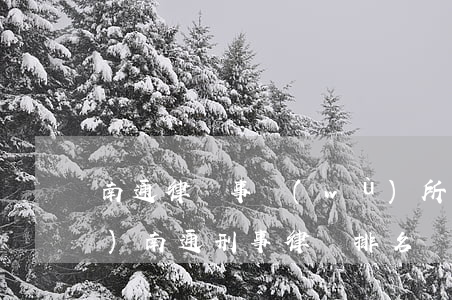 南通律師事務(wù)所十強(qiáng)(南通刑事律師排名)