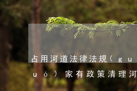 占用河道法律法規(guī)條文(國(guó)家有政策清理河道的法律法規(guī)嗎)