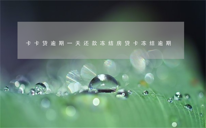 卡卡贷逾期一天还款冻结(房贷卡冻结逾期)