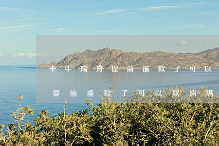 卡牛瑞貸提前還款了可以取消嗎-卡牛瑞貸提前還款了可以取消嗎安全嗎