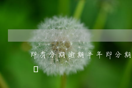 即有分期逾期半年(即分期逾期兩個月會怎么樣)
