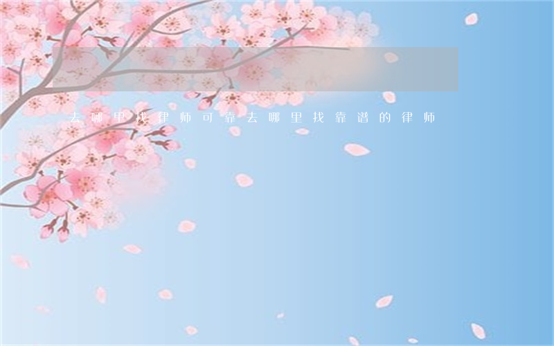 去哪里找律师可靠(去哪里找靠谱的律师)