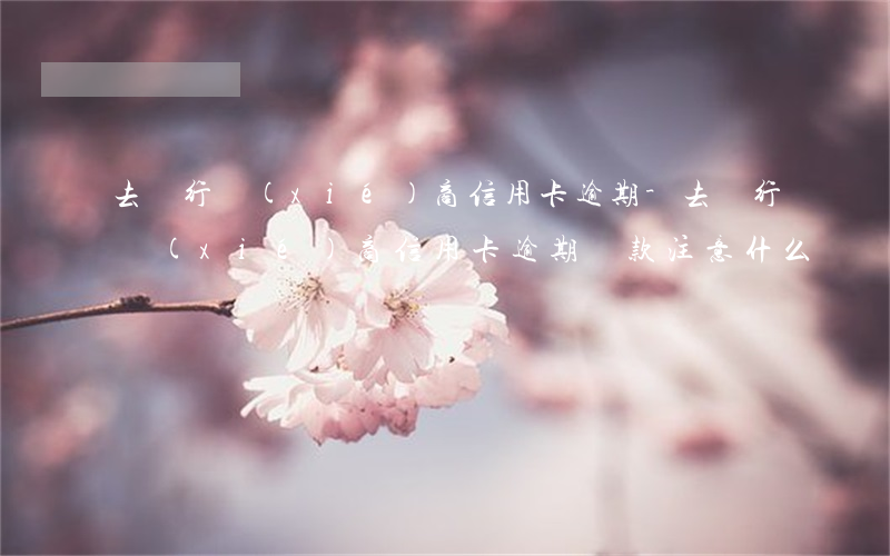 去銀行協(xié)商信用卡逾期-去銀行協(xié)商信用卡逾期還款注意什么