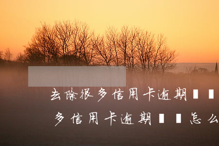 去除很多信用卡逾期記錄怎么消除-去除很多信用卡逾期記錄怎么消除掉
