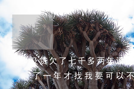 及贷欠了七千多两年没还(及贷欠了两千多隔了一年才找我要可以不还吗)