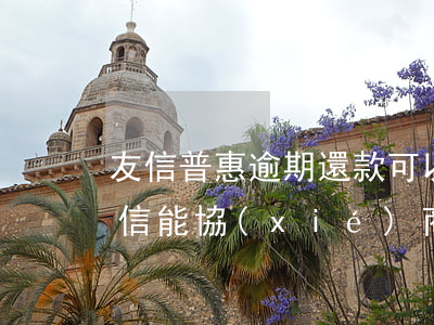 友信普惠逾期還款可以協(xié)商嗎(友信能協(xié)商還款嗎)