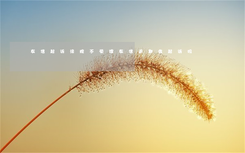 友信起诉法院不受理（友信逾期会起诉吗）