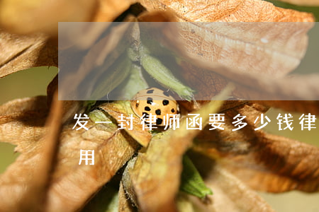 发一封律师函要多少钱(律师发一封律师函费用)
