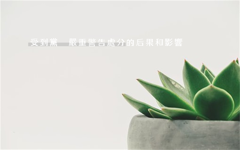 受到黨內嚴重警告處分的后果和影響