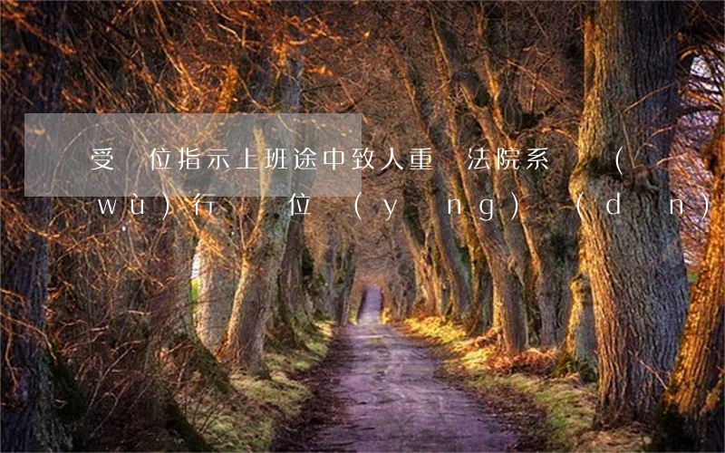受單位指示上班途中致人重傷，法院：系職務(wù)行為，單位應(yīng)擔(dān)責(zé)