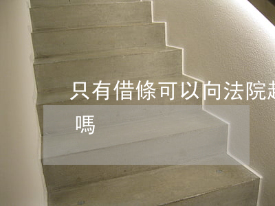 只有借條可以向法院起訴嗎(只有借條能起訴嗎)