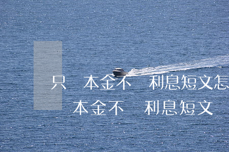 只還本金不還利息短文怎么寫(xiě)（只還本金不還利息短文）