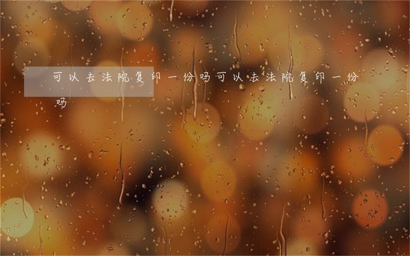可以去法院复印一份吗(可以去法院复印一份吗)