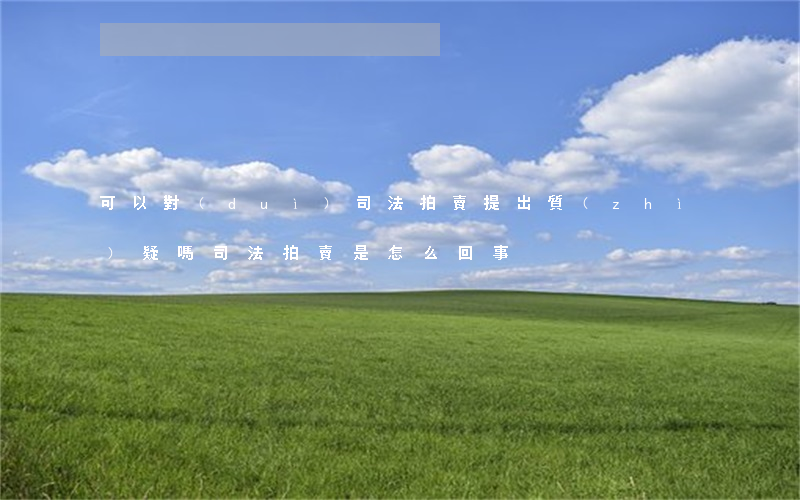 可以對(duì)司法拍賣提出質(zhì)疑嗎(司法拍賣是怎么回事)