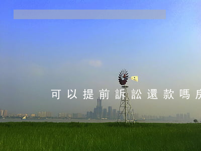 可以提前訴訟還款嗎(房貸提前還款)