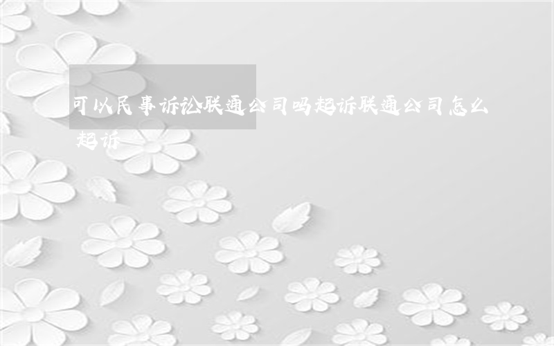 可以民事诉讼联通公司吗(起诉联通公司怎么起诉)