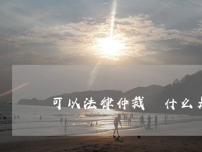 可以法律仲裁嗎(什么是法律仲裁)