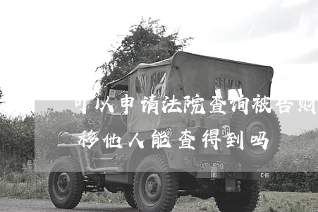 可以申请法院查询被告财产吗(被告人财产转移他人能查得到吗?)