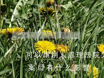 可以讓別人處理法院欠錢嗎(欠別人錢法院立案后有什么影響)