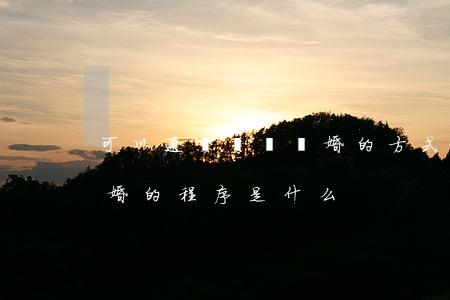 可以通過訴訟離婚的方式嗎(通過法院訴訟離婚的程序是什么?)