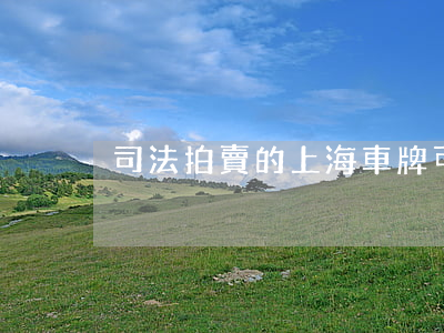 司法拍賣的上海車牌可以過戶嗎