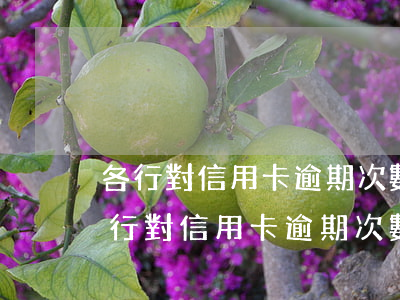 各行對信用卡逾期次數(shù)要求-各行對信用卡逾期次數(shù)要求